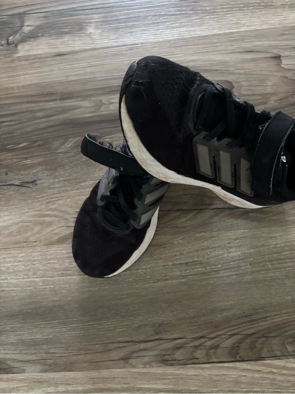 adidas Kids Black and White Hook-and-Loop Sneakers